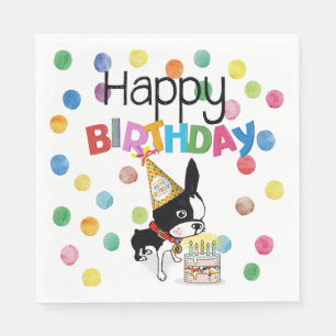 boston terrier birthday napkins Mirabelle