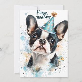 Boston Terrier Birthday Party Invitation