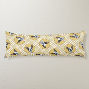 Boston Terrier Black and White Painting Dog Art Body Cushion