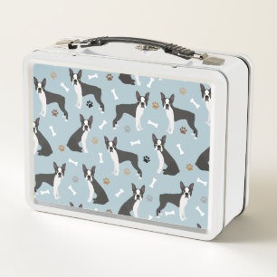 Boston Terrier Bones and Paws Metal Lunch Box