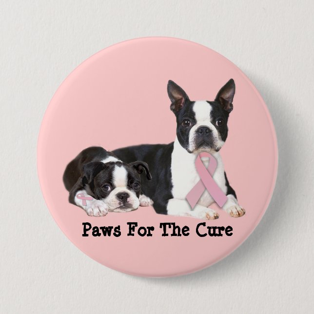 Boston Terrier Breast Cancer Button (Front)