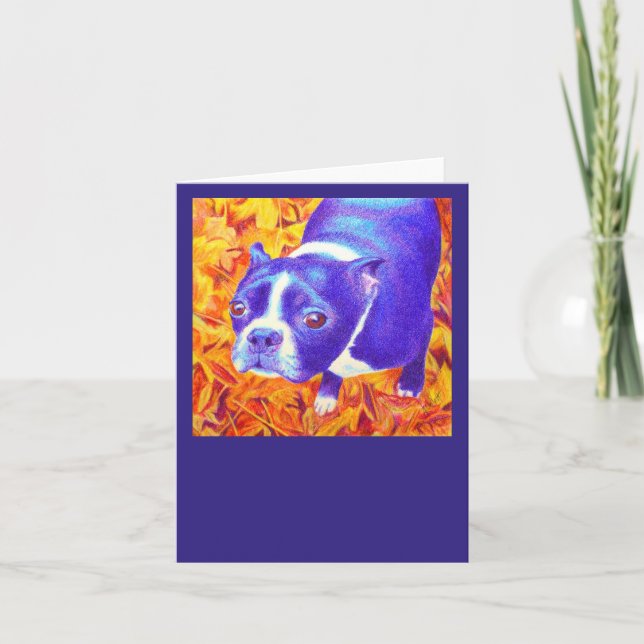Boston Terrier Card - "Daisy" (Front)
