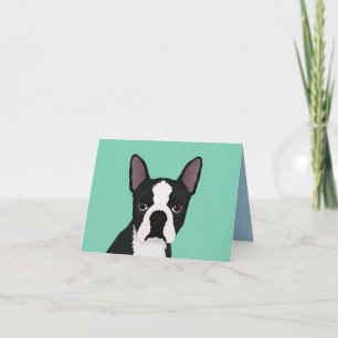 boston terrier cartoon card