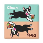 Boston Terrier Cartoon Dirty / Clean