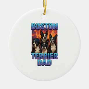 Boston Terrier Ceramic Tree Decoration
