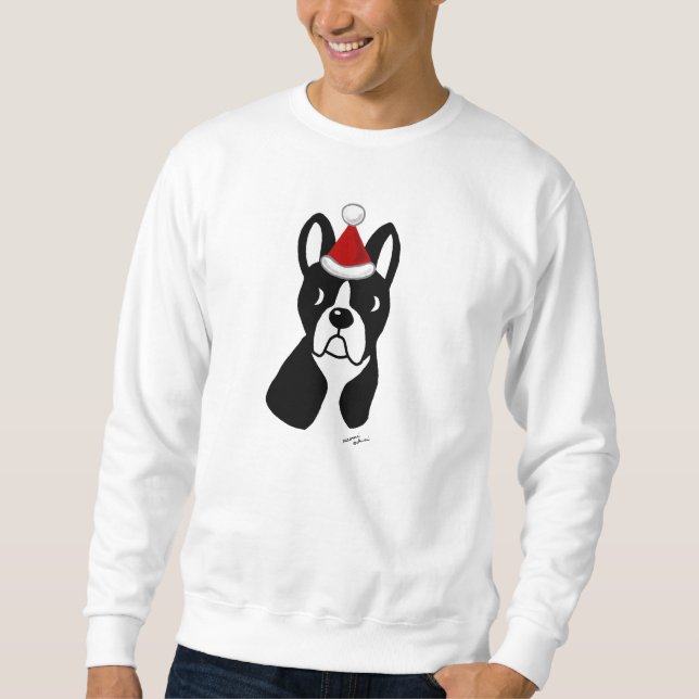 Boston Terrier Christmas Cartoon Sweatshirt (Front)