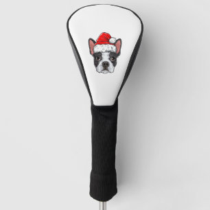 Boston Terrier Christmas Dog Santa Hat Xmas Boys K Golf Head Cover