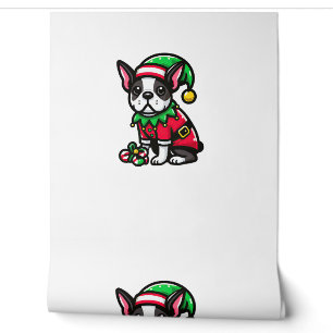 Boston Terrier Christmas Elf Funny Dog Xmas Wallpaper