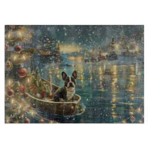 Boston Terrier Christmas Festive Voyage Cutting Board