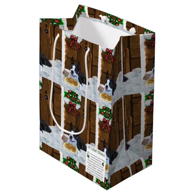 Boston Terrier Christmas Gifts Medium Gift Bag (Front Angled)