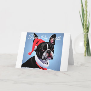Boston Terrier Christmas Holiday Card
