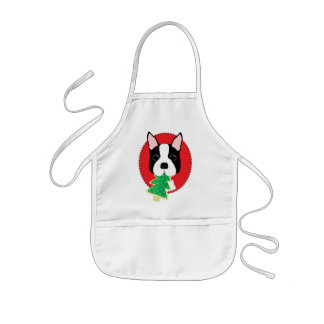 Boston Terrier Christmas Kids Apron