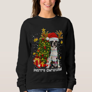 Boston Terrier Christmas Lights Tree Santa Xmas Pa Sweatshirt