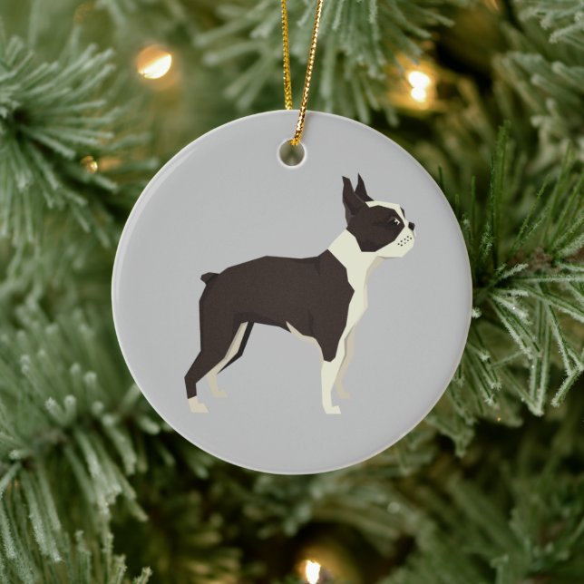Boston Terrier Christmas Ornament (Tree)