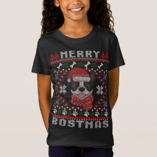 Boston Terrier Christmas Santa Ugly Sweater Dog Lo