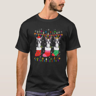 Boston Terrier Christmas Socks Ugly Christmas Swea T-Shirt