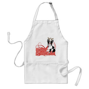 Boston Terrier Christmas Standard Apron