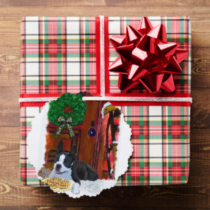 Boston Terrier Christmas Tree Decoration Card