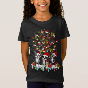 Boston Terrier Christmas Tree Funny Xmas Boston Te T-Shirt