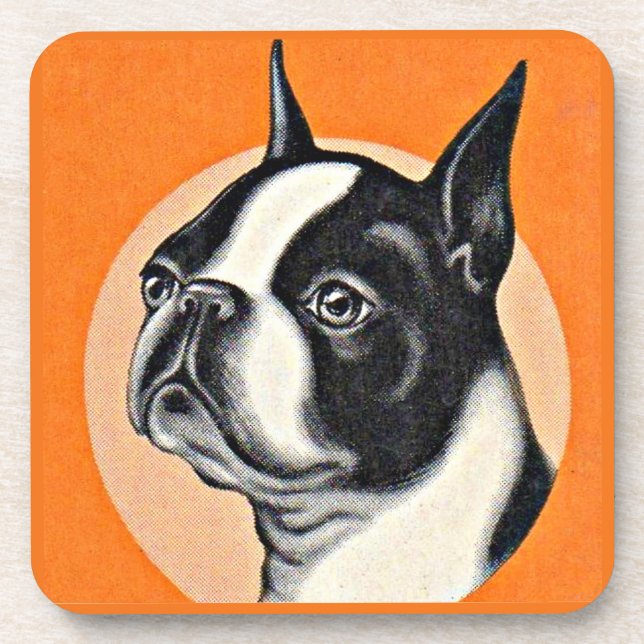 Boston terrier coaster (Front)