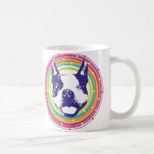 Boston Terrier - Colourful Circles Coffee Mug