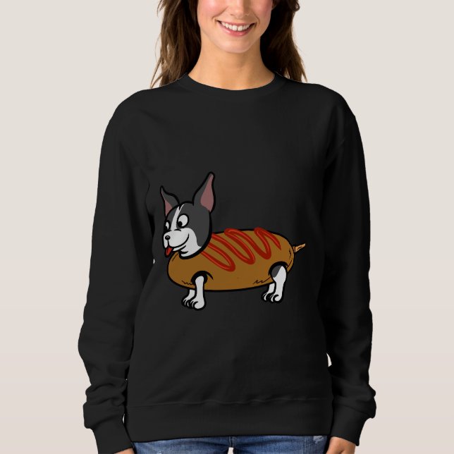 Boston Terrier Corn Dog Sweatshirt (Front)