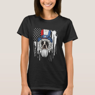 Boston Terrier Costume Patriotic 4th Of July Ameri T-Shirt