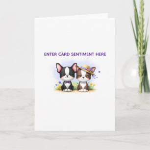 Boston Terrier Custom Text Greeting Card