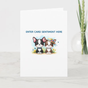 Boston Terrier Custom Text Greeting Card