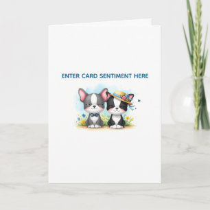 Boston Terrier Custom Text Greeting Card