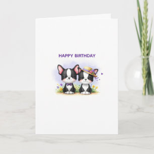 Boston Terrier Custom Text Greeting Card