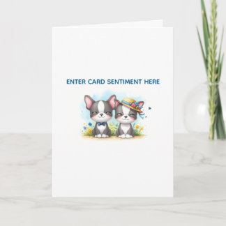 Boston Terrier Custom Text Greeting Card