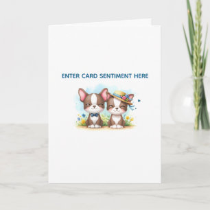Boston Terrier Custom Text Greeting Card