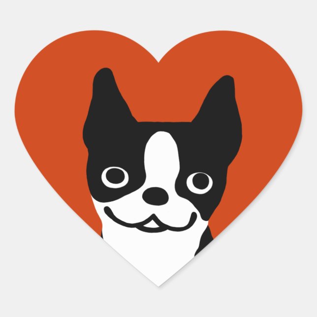 Boston Terrier - Cute Dog Heart Sticker (Front)