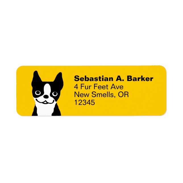 Boston Terrier - Cute Dog Return Address Labels (Front)