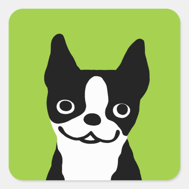 Boston Terrier - Cute Dog Square Sticker (Front)