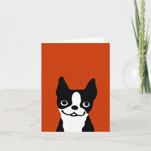 Boston Terrier - Cute Face Dog Card