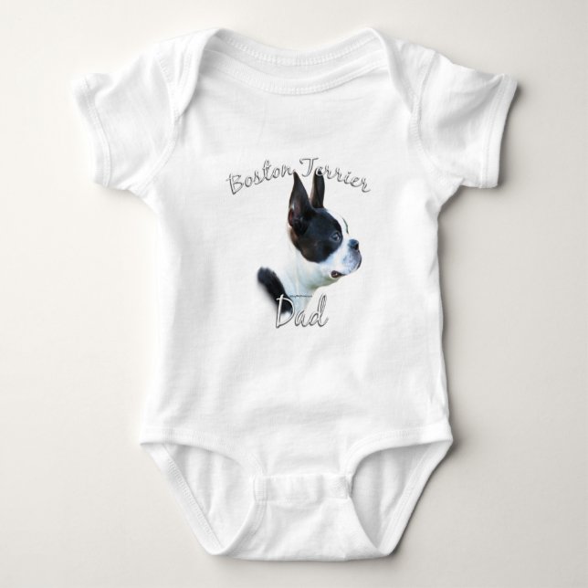 Boston Terrier Dad 2 Baby Bodysuit (Front)