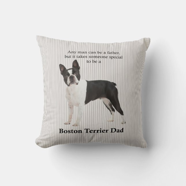 Boston Terrier Dad Pillow (Front)