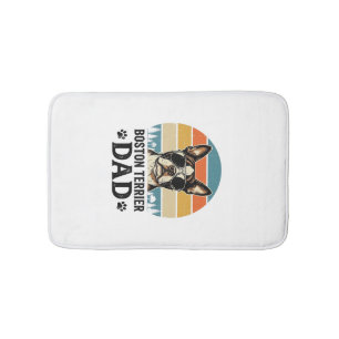 Boston Terrier Dad Vintage Dog Lover Design_1 Bath Mat
