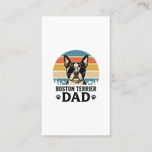 Boston Terrier Dad Vintage Dog Lover Design_1 Business Card