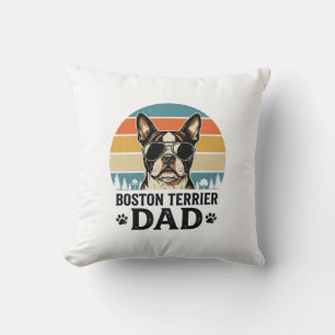Boston Terrier Dad Vintage Dog Lover Design_1 Cushion