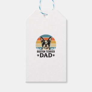 Boston Terrier Dad Vintage Dog Lover Design_1 Gift Tags