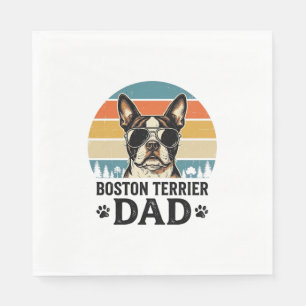 Boston Terrier Dad Vintage Dog Lover Design_1 Napkin