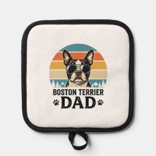 Boston Terrier Dad Vintage Dog Lover Design_1 Pot Holder