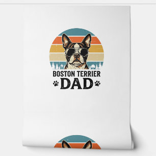 Boston Terrier Dad Vintage Dog Lover Design_1 Wallpaper