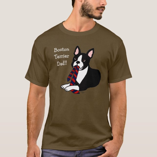 Boston Terrier Daddy with Tie 2 T-Shirt (Front)