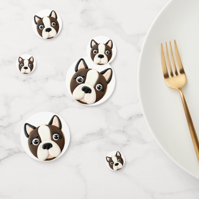 Boston Terrier Dog 3D Inspired Confetti (Group)
