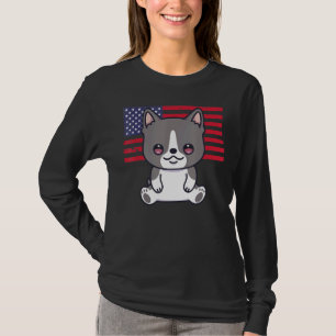 Boston Terrier Dog 4th Of July Patriotic Usa Ameri T-Shirt
