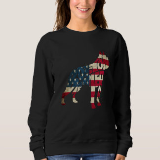 Boston Terrier Dog American Flag 4th Of July Sweatshirt